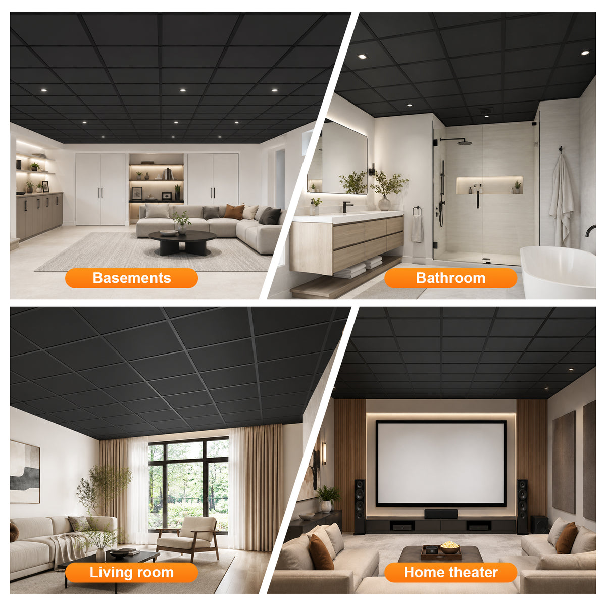 BaseNoir Ceiling Grid Cover