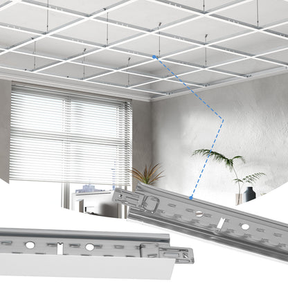 BaseNoir 6Ft Main Beam Cross Tee for Drop Ceiling Grid, Black & White Options