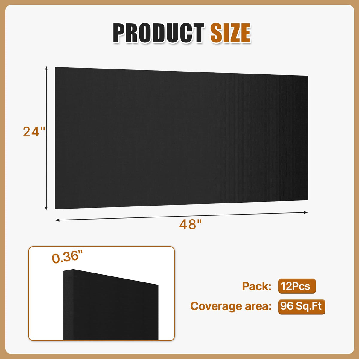 BaseNoir Black Acoustic Ceiling Tiles for Home Theater & Basement