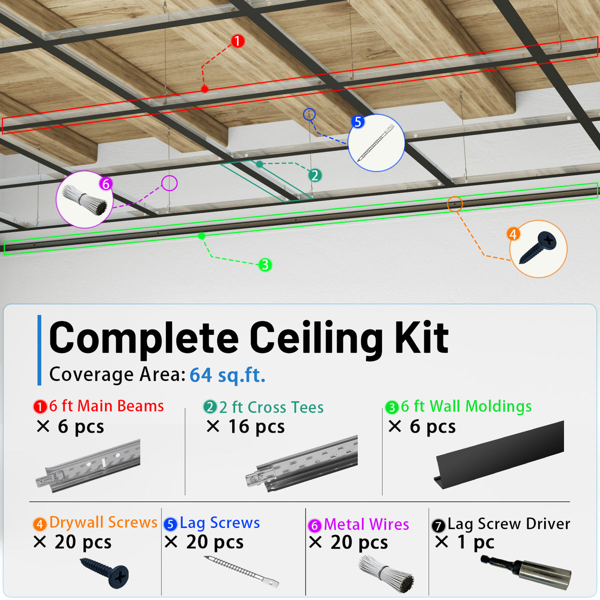 BaseNoir Drop Ceiling Grid System
