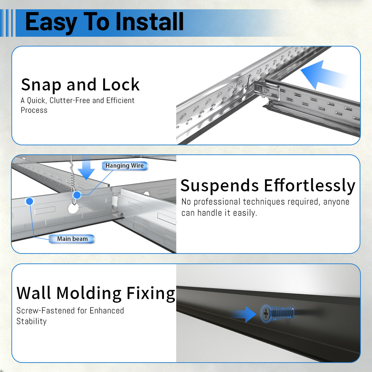 BaseNoir Drop Ceiling Grid System