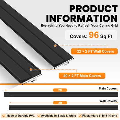BaseNoir Ceiling Grid Cover