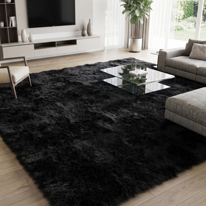 BaseNoir Shag Area Rug for Home Theater, Living Room & Bedroom