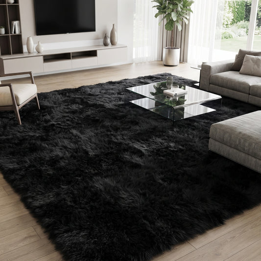 BaseNoir Shag Area Rug for Home Theater, Living Room & Bedroom