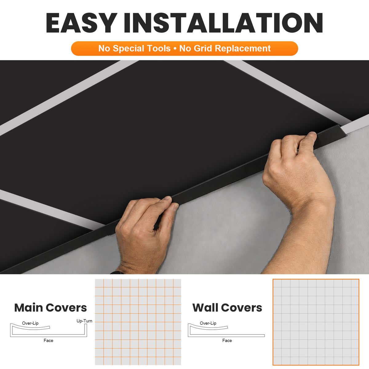 BaseNoir Ceiling Grid Cover