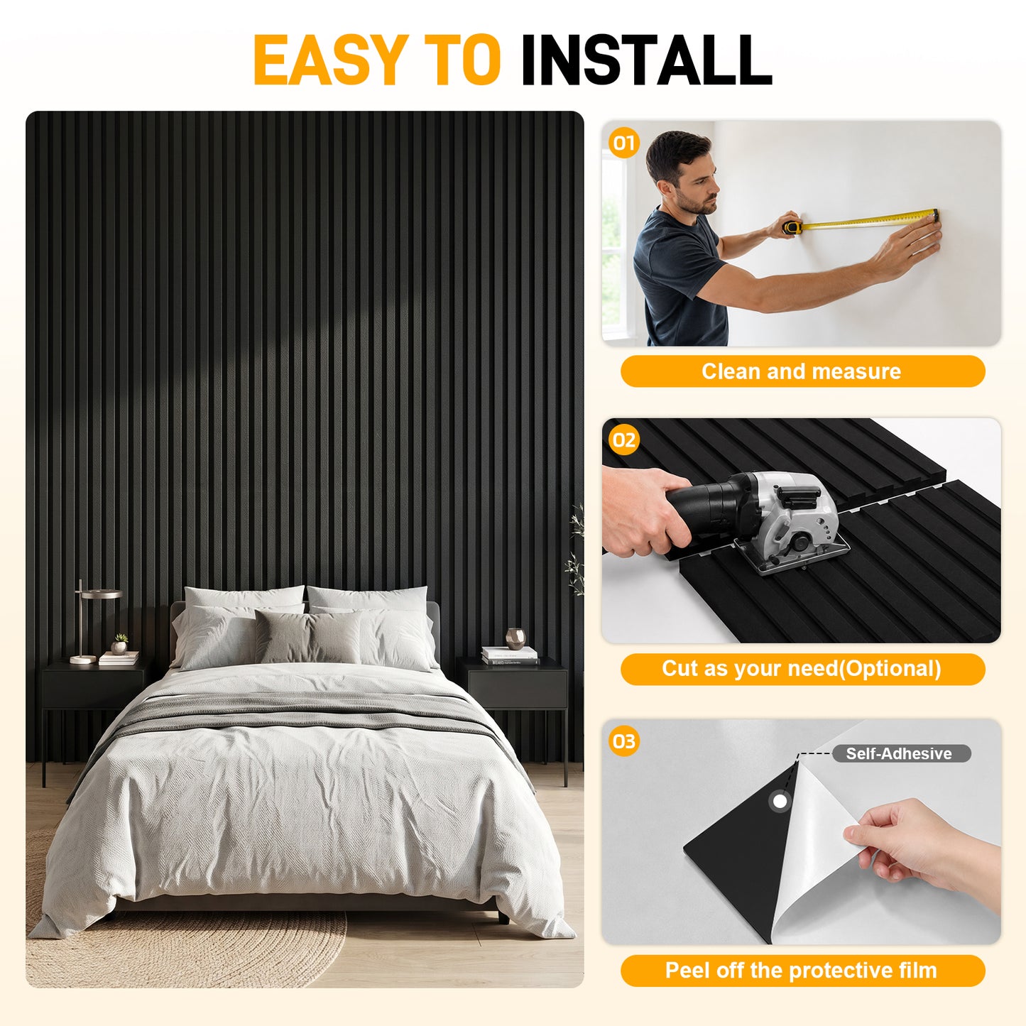 BaseNoir Dual-Layer 0.72" Thickened Acoustic Wall Panels