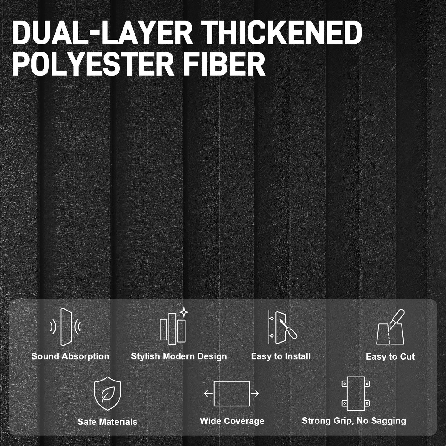 BaseNoir Dual-Layer 0.72" Thickened Acoustic Wall Panels