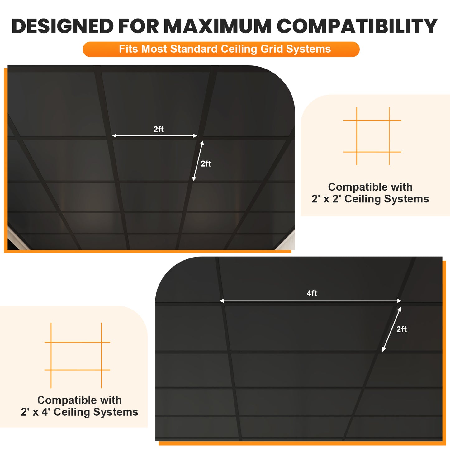 BaseNoir Ceiling Grid Cover