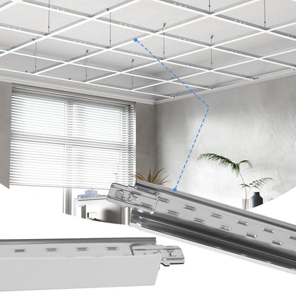 BaseNoir 2Ft Cross Tee Drop Ceiling Grid System, Black & White Options
