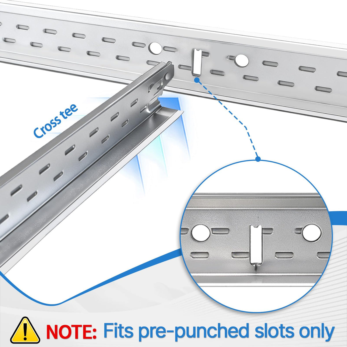 BaseNoir 2Ft Cross Tee Drop Ceiling Grid System, Black & White Options