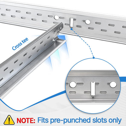 BaseNoir 2Ft Cross Tee Drop Ceiling Grid System, Black & White Options